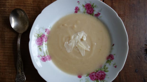 Cauliflower and Potato Soup with Parmigiano
