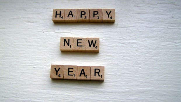 Blocks spelling happy new year
