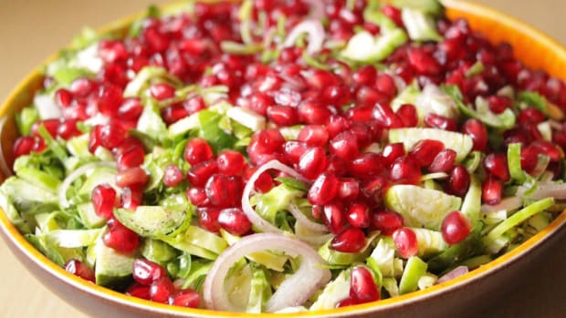 Brussels Sprouts Salad with Pomegranate: A Raw, Colorful Delight