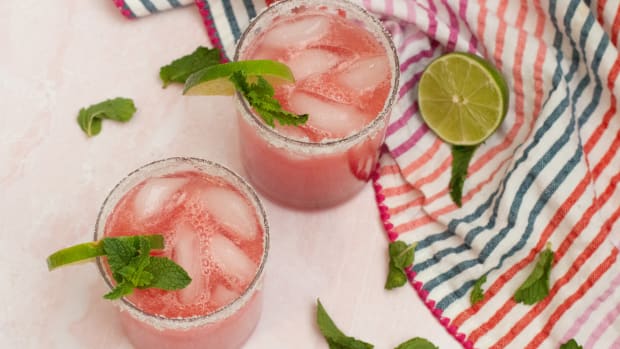 watermelon margaritas with mint