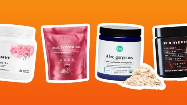 The 5 best collagen supplements and peptides you can trust on an orange background