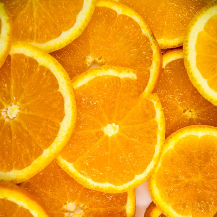 sliced oranges layered