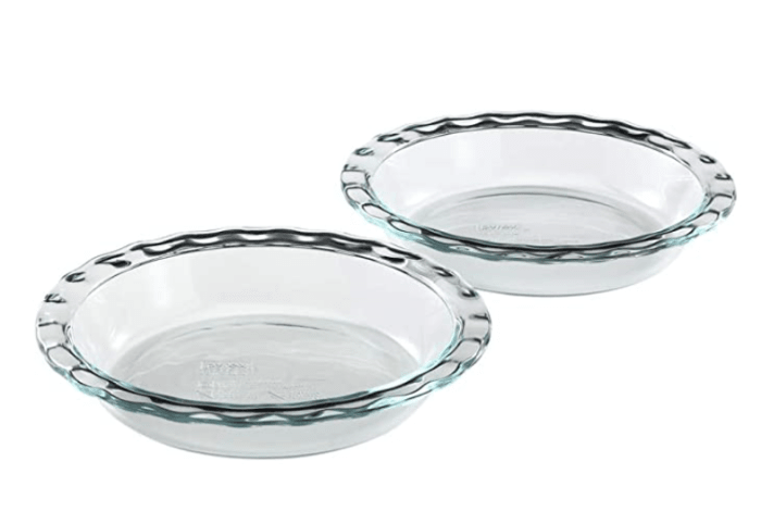 Pyrex Easy Grab Glass 9.5 Inch Pie Plate (2-Pack).