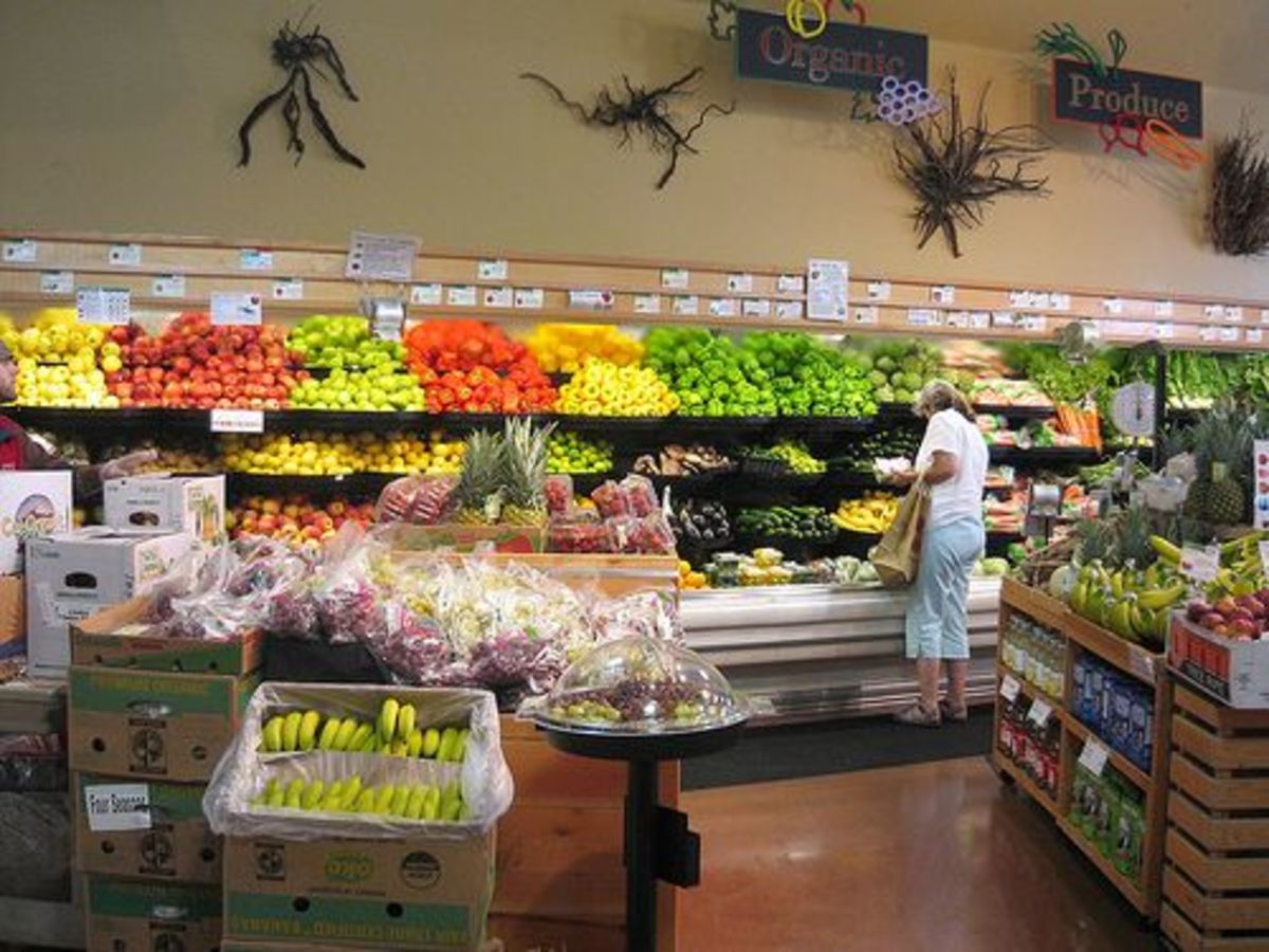 produce section in grocery store