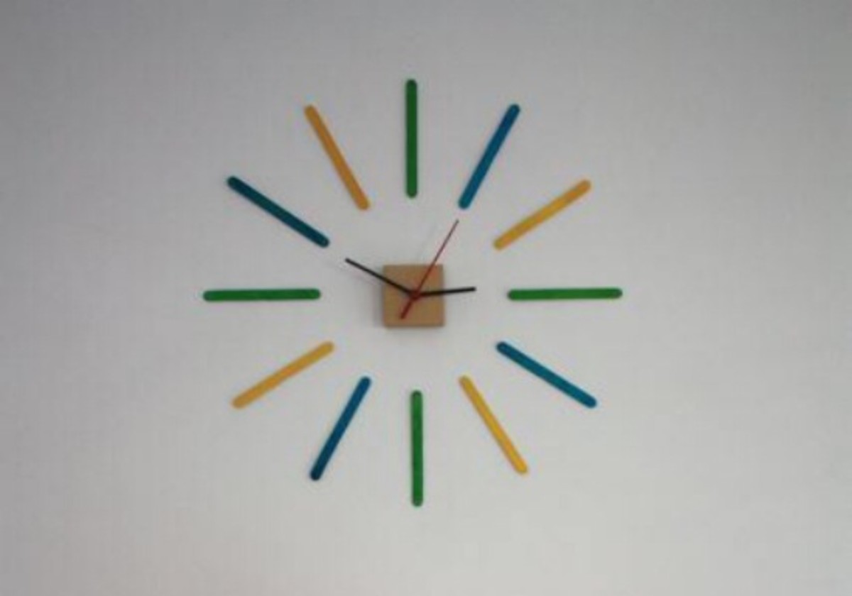 Popsicle stick clock