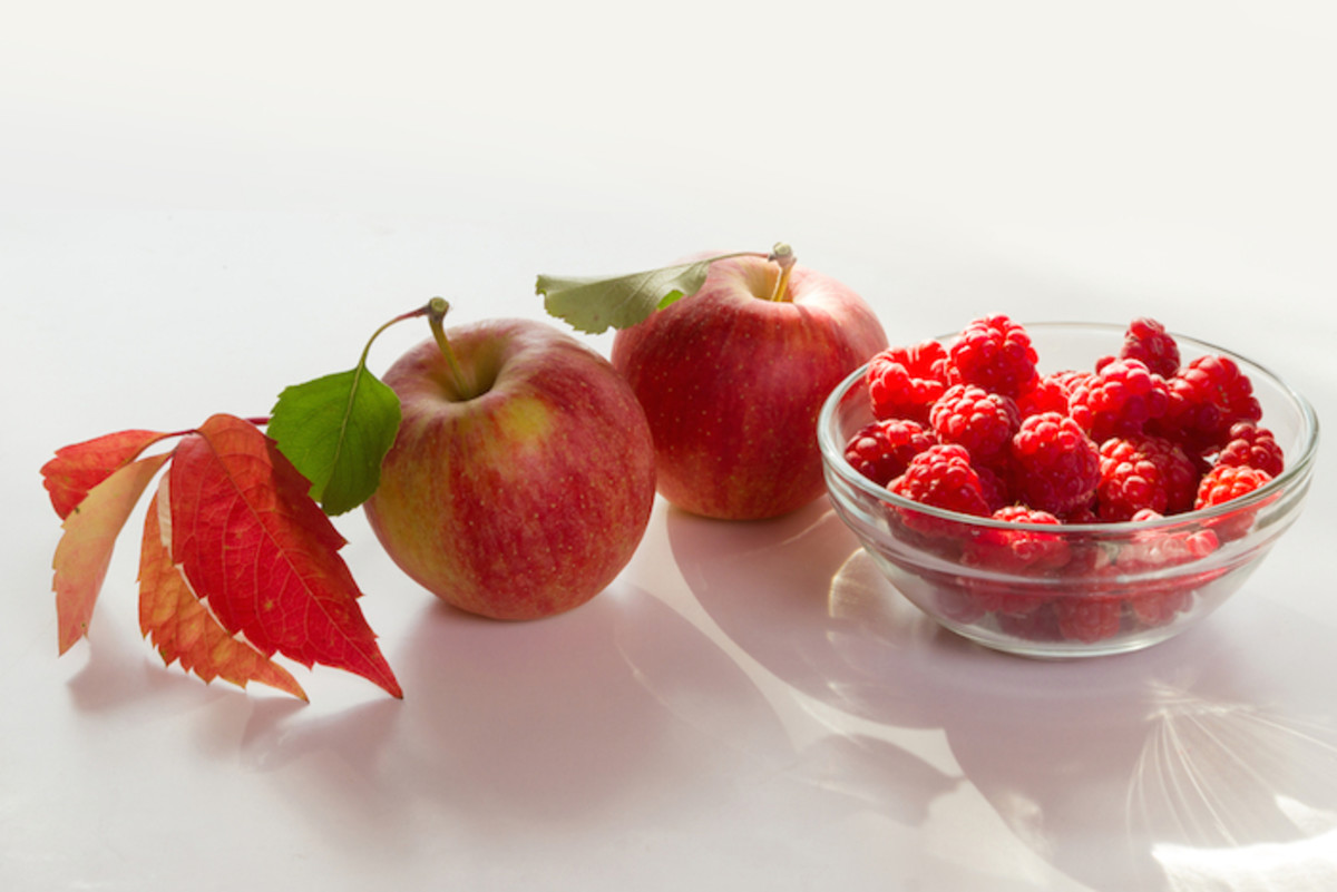 raspberries and apples