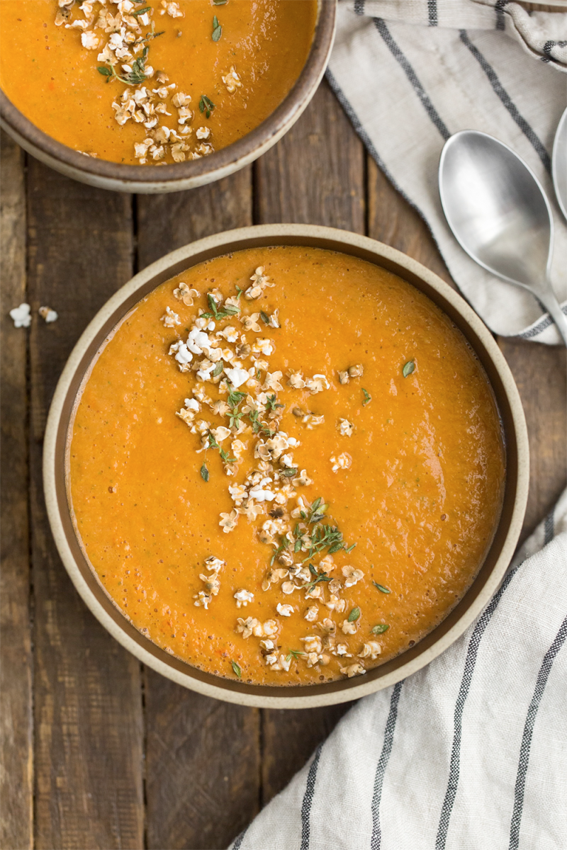 Tomato Soup with Popped Sorghum