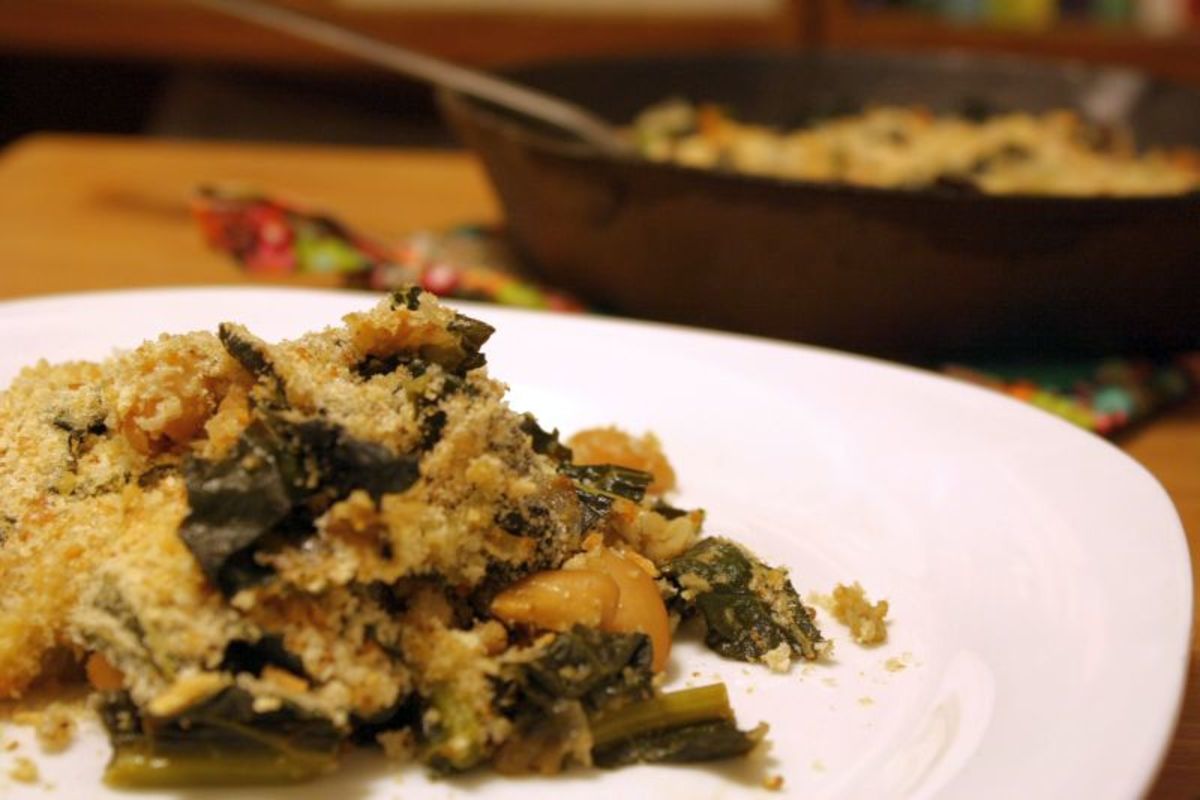 Winter Kale Casserole With White Beans and Fontina