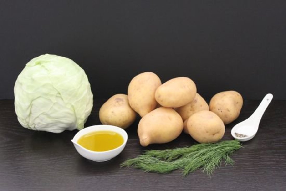 Crispy Cabbage and Smashed Potato Ingredients