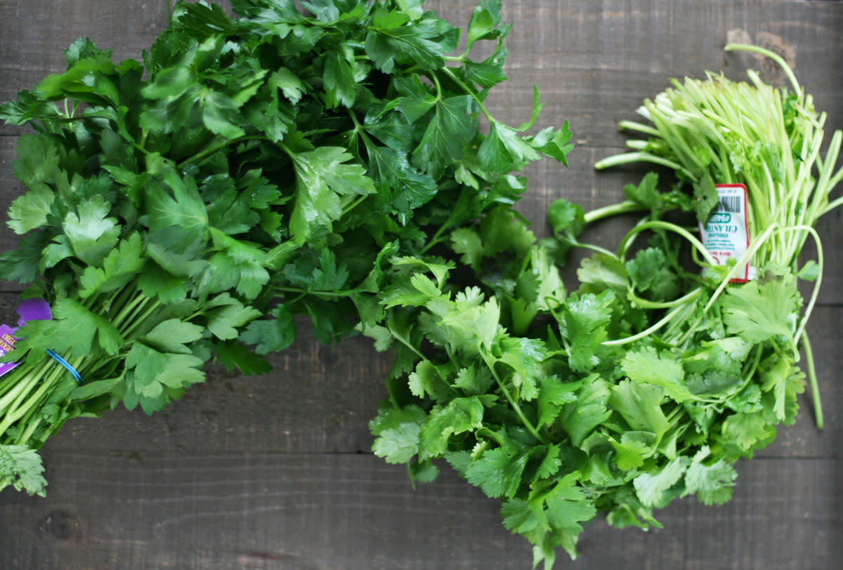 parsley and cilantro