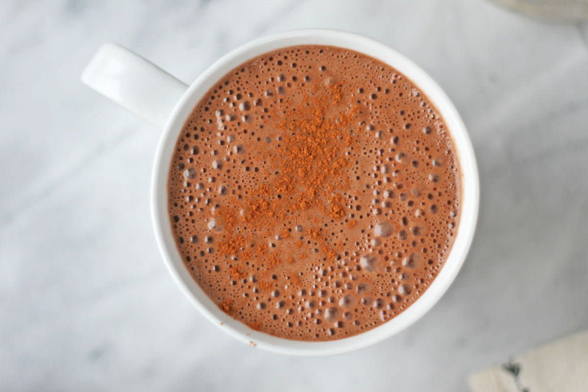 Vegan Superfood Hot Chocolate With Reishi, Maca, and Raw Cacao