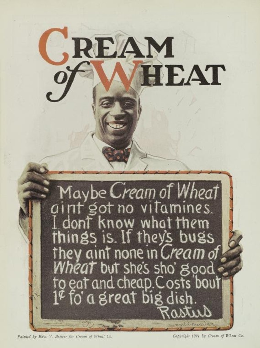 The Cream of Wheat packaging featuring Rastus