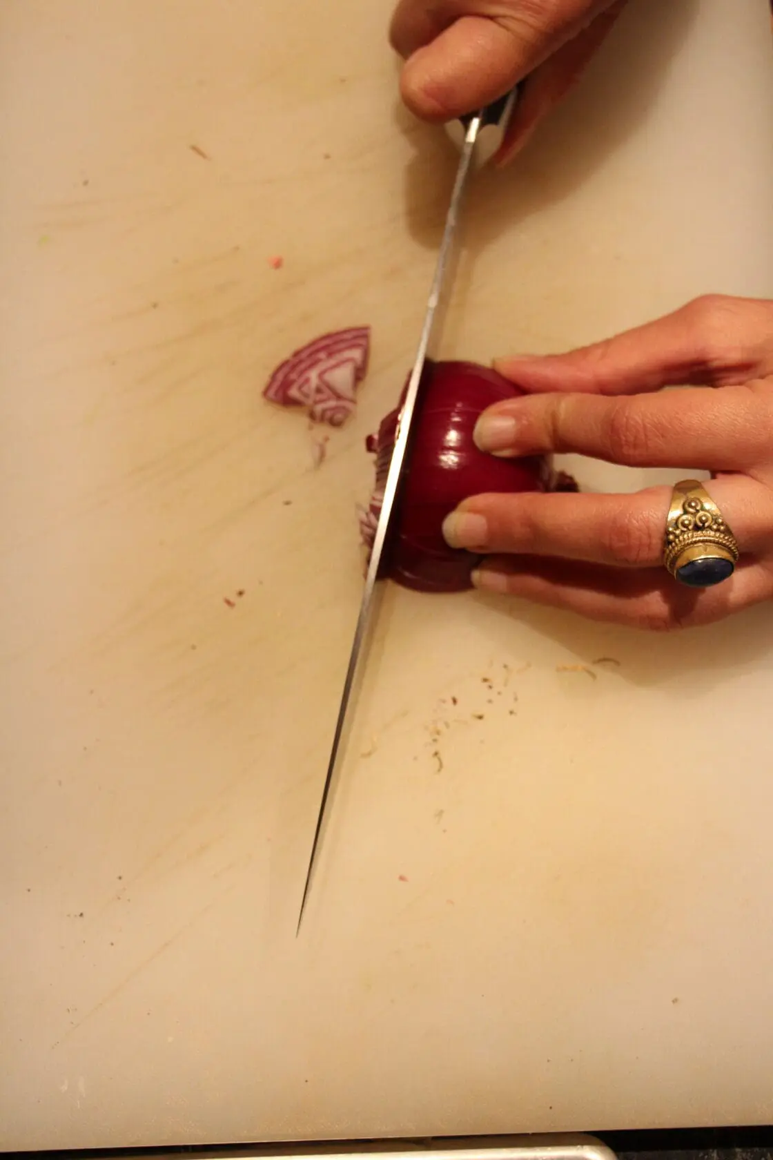 chopping onion