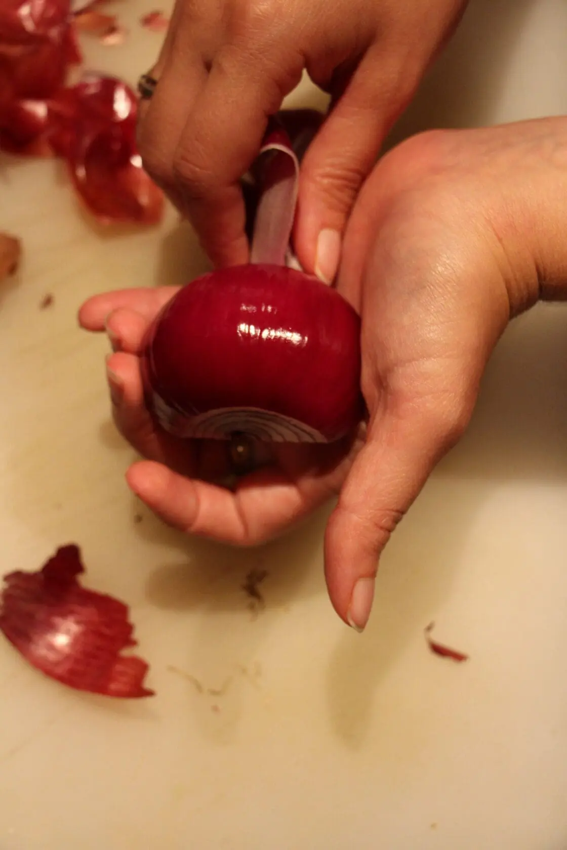 chopping onion