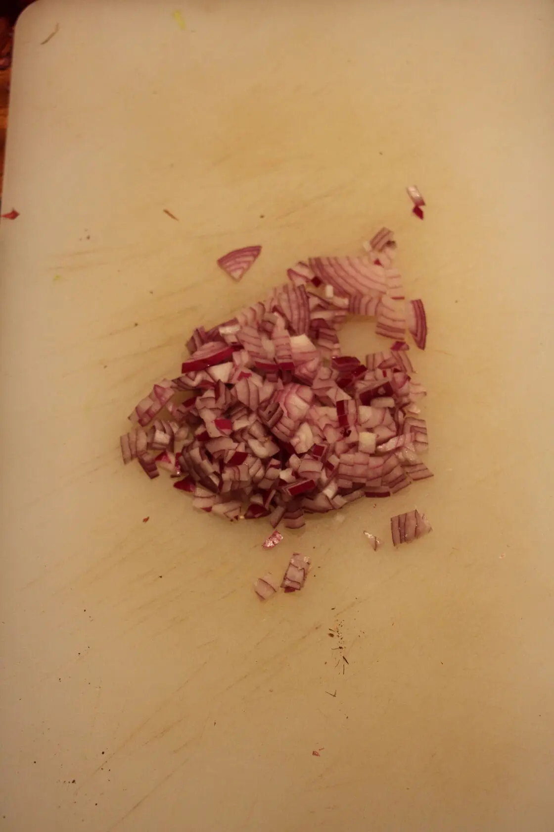 chopping onion
