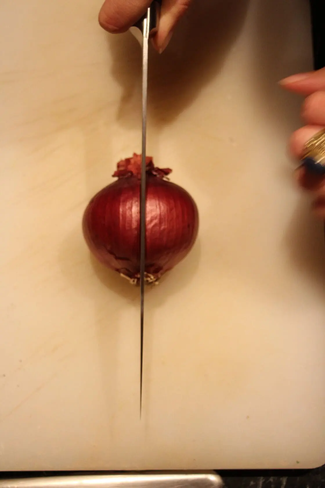 chopping onion