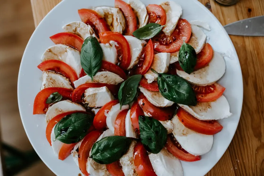 caprese salad with fresh tomatoes and basil