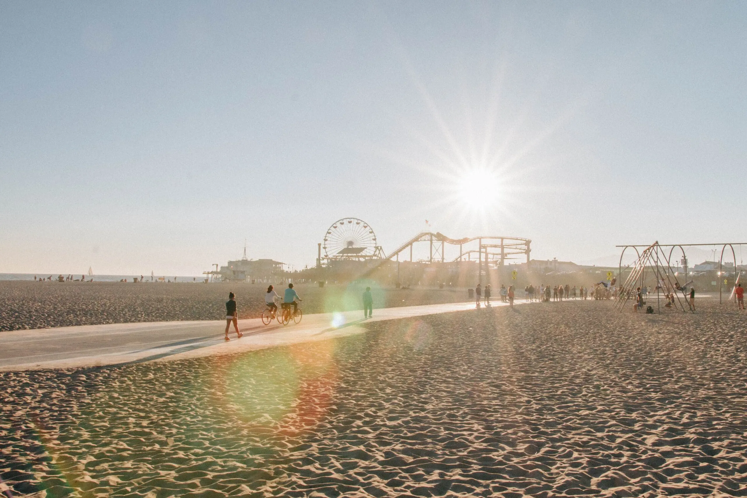 Santa Monica pier in the Los Angeles sunshine