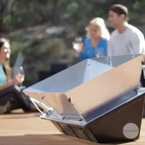 The Solavore solar oven is great for cooking outdoors.