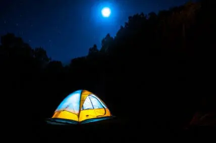 Camping at night