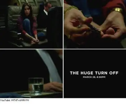 Scenes from Earth Hour campaign showing hands exchanging a candle and glass of water with text "The