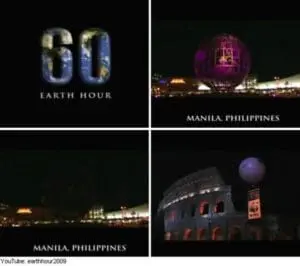 Earth Hour 2009 lights-off demonstration in Manila, Philippines
