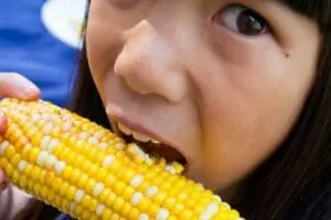 Child eating corn on the cob