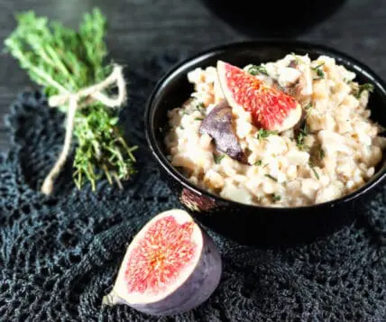 fig and goat cheese barley risotto