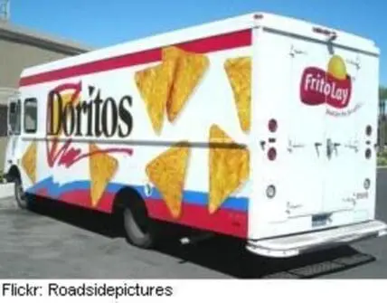 Frito-Lay delivery truck branded with Doritos and Frito-Lay logos