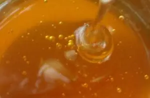 Golden honey with bubbles and drizzle