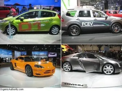 Four concept and alternative fuel vehicles displayed at auto shows