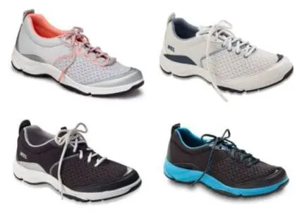 Four styles of Rhythm Walker shoes in different colors and designs