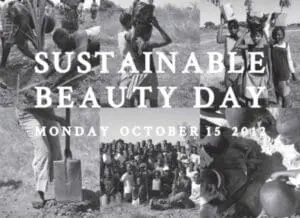 Black and white collage of women in agricultural and community settings for Sustainable Beauty Day