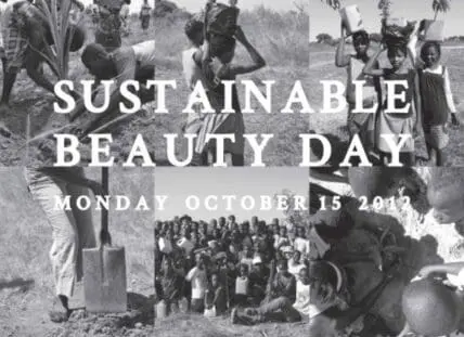 Black and white collage of women in agricultural and community settings for Sustainable Beauty Day