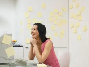 Woman sitting at computer