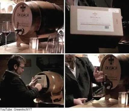 Deloach wine barrel tap demonstration at restaurant event