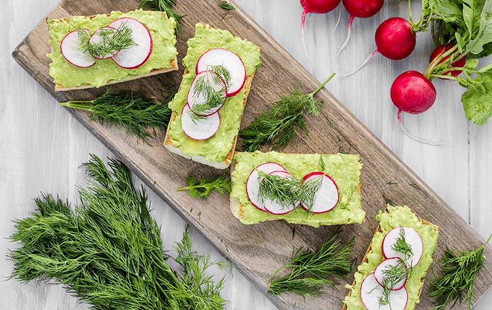 Vegan Avocado Toast with Radishes and Dill Recipe