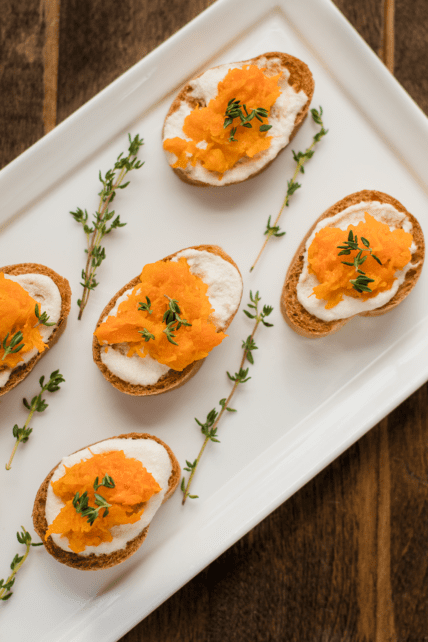 Butternut Squash, Cashew Cheese, and Thyme Crostini Recipe