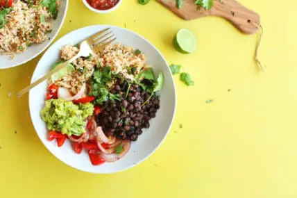 cauliflower rice burrito bowl