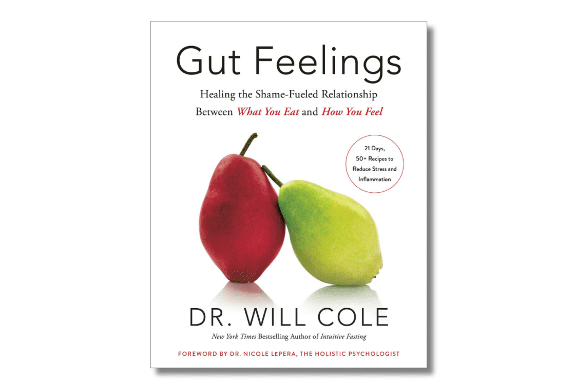 Image of book cover with title: Gut Feelings: Healing the Shame-Fueled Relationship Between What You Eat and How You Feel, Dr. Will Cole’s latest book.