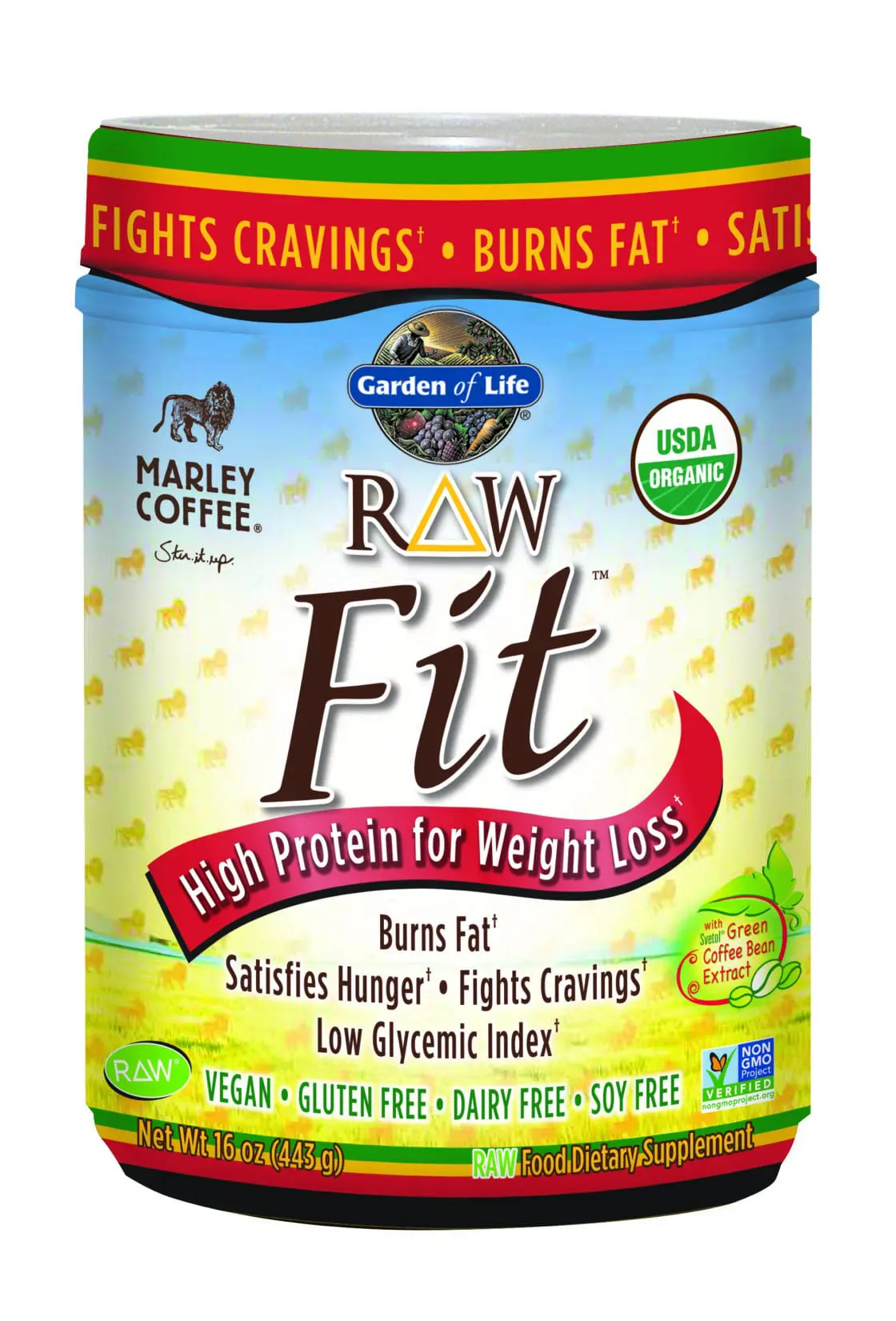Garden of Life Raw Fit Protein Marley Coffee Bottle