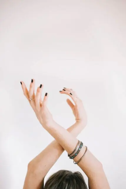 female hands in the air