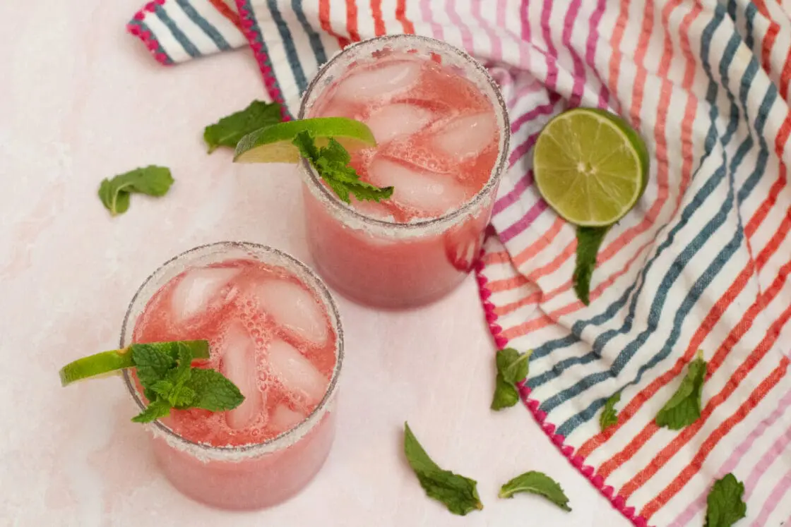 watermelon margaritas with mint via Organic Authority