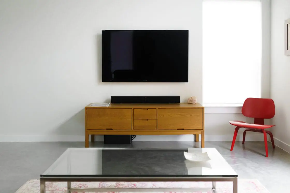 A home workout in front of the TV