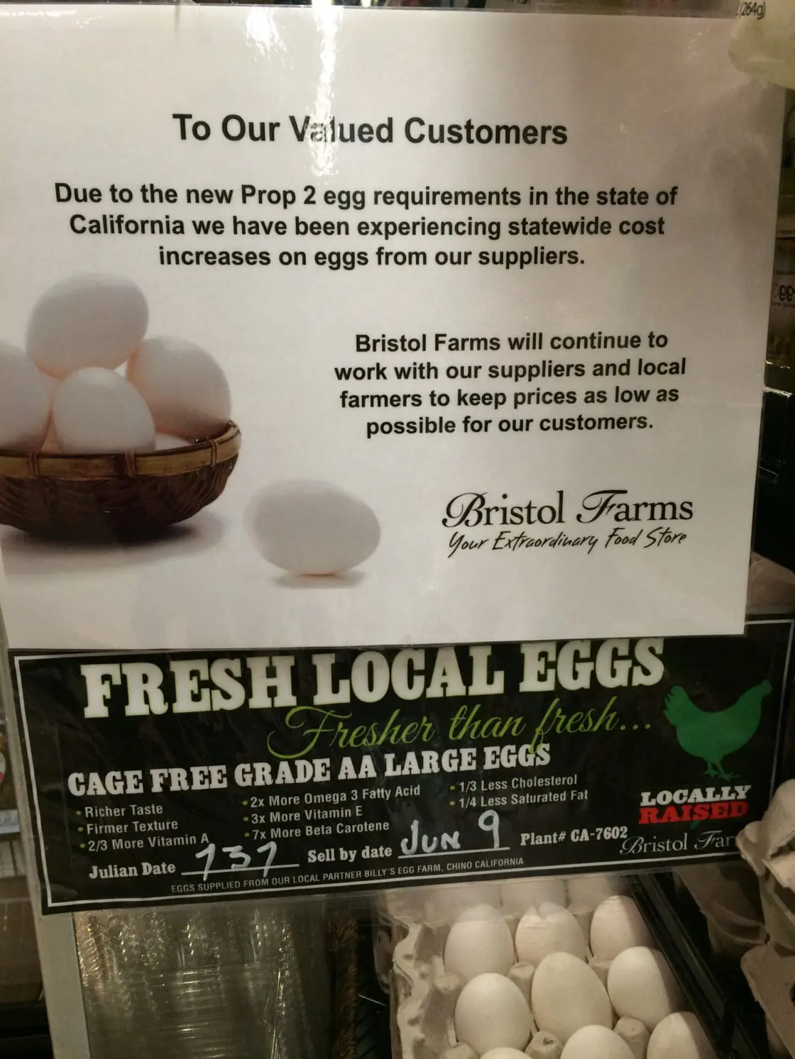 Notification of proposition 2 in Bristol Farms