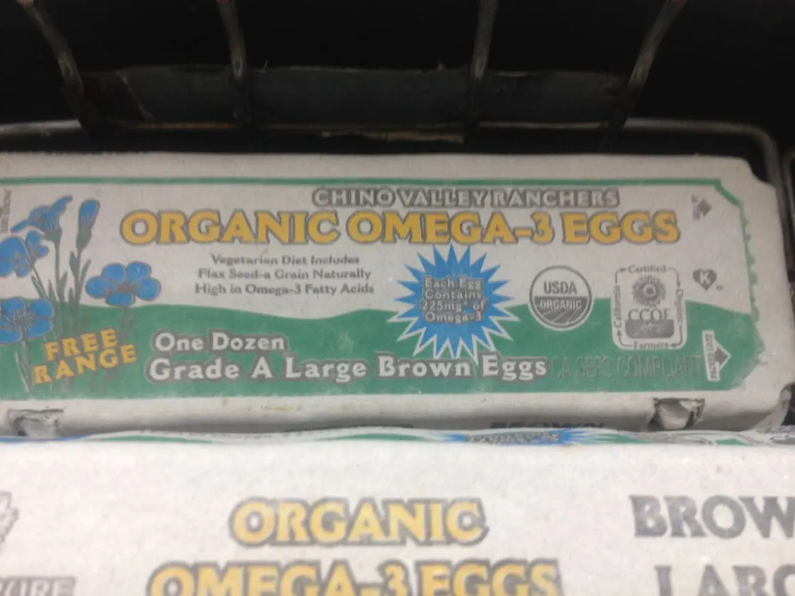 Organic vegetarian eggs