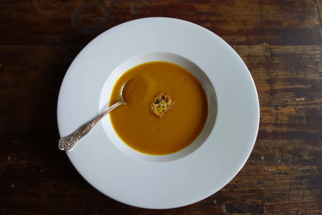 Spicy Roasted Pumpkin Soup Recipe with Leek