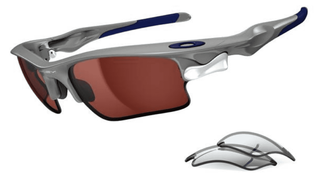 A pair of Oakley sport sunglasses