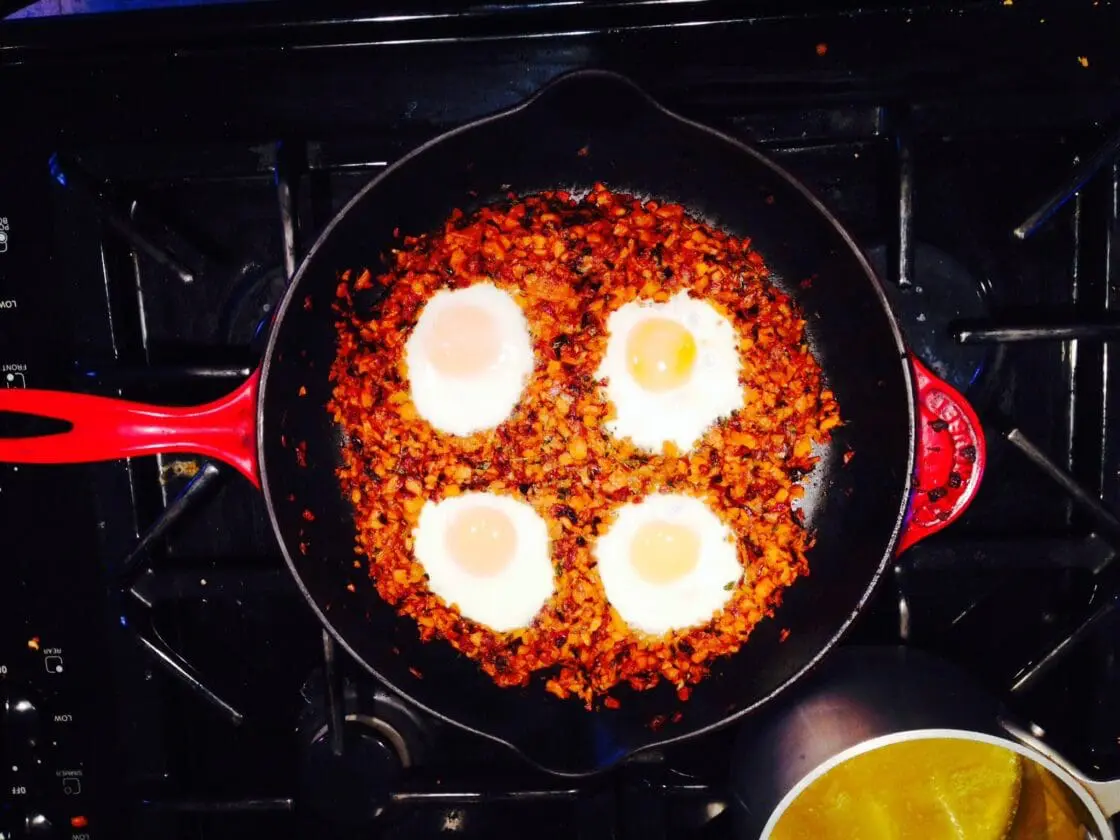 Sweet Potato Hash and Baked Eggs