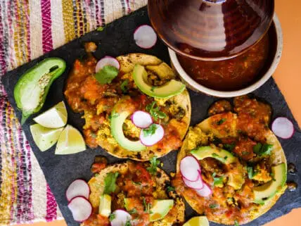Chef Bai's plant based tacos with avocado salsa